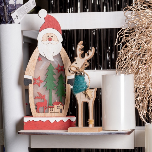 Декоративна новорічна фігура Novogod'ko Олень бірюзовий 20 см 