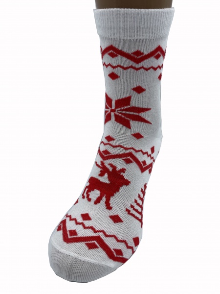 Шкарпетки Cool Socks Новорічні р. 25-27 білий/червоний 