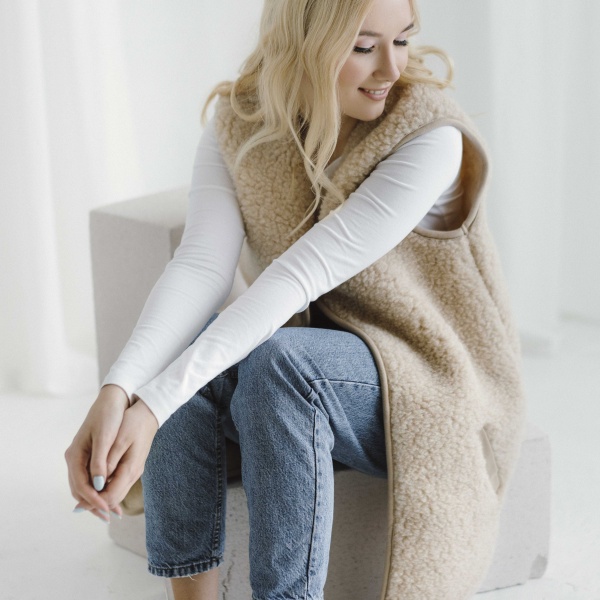 Жилет Flokati Pearl р. L/XL бежевий