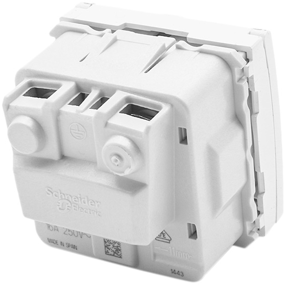 Розетка із заземленням Schneider Electric Unica 16 А 250 В зі шторками з кришкою білий MGU3.037.18TA
