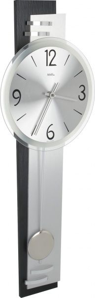 Годинник настінний з маятником 65х23 см сірий