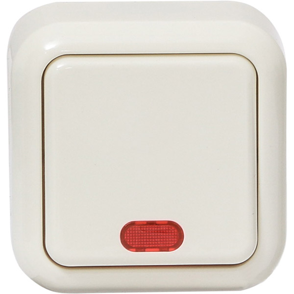 Вимикач одноклавішний Expert Power IP20 з підсвіткою 10 А 250В кремовий HSN-SWP.H3A20G1W1L-CR