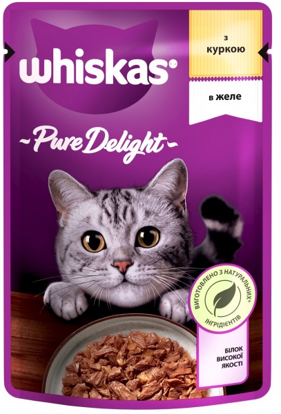 Корм Whiskas Справжня насолода в желе з куркою 85 г