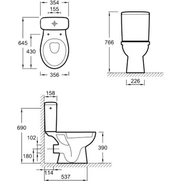 Унитаз-компакт Jacob Delafon Patio Rimless ( ETB212-00+UJV102-00)