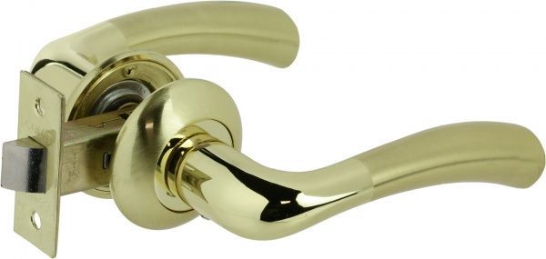 Защелка врезная с ручками RDA Siena 6-45 матовая латунь