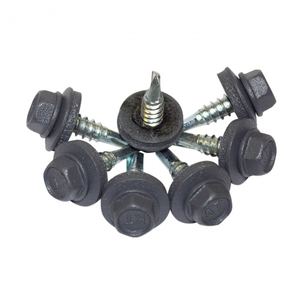 Саморіз зі свердлом по металу DIN 7504 К RAL 7024 сірий графіт 4,8x19 мм матовий