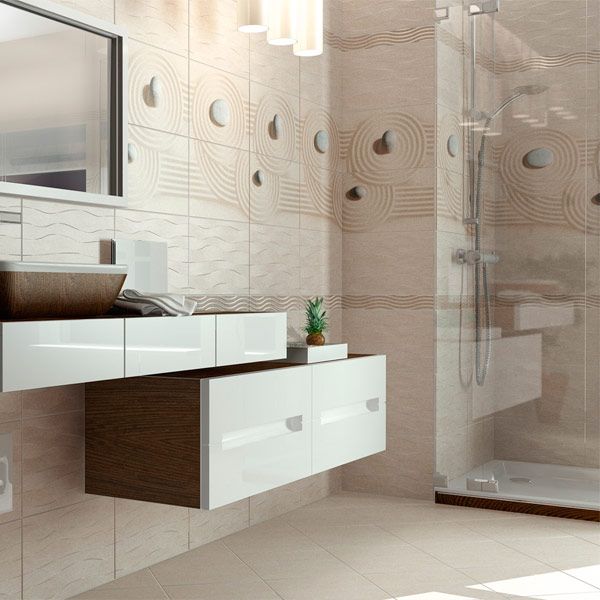 Декор Golden Tile Summer Stone Wave В41431 бежевий №3 250x400 мм