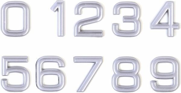 Цифра 4 пластик матовий хром 40 мм Larvij LNP4 MS #4