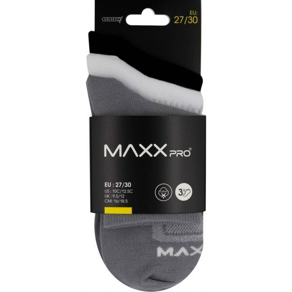 Шкарпетки MaxxPro 1671 3 пари чорно-сіро-білий р.27-30