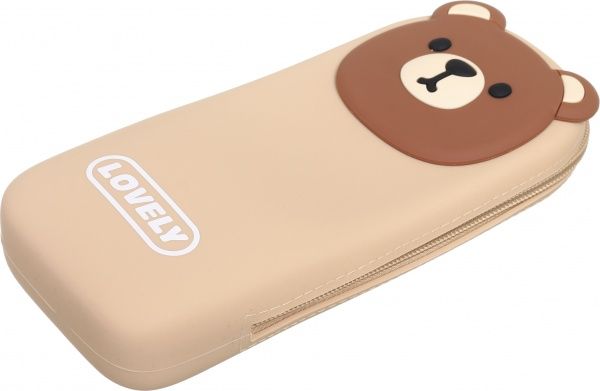 Пенал школьный Lovely Bear 20х9х3 см коричневый