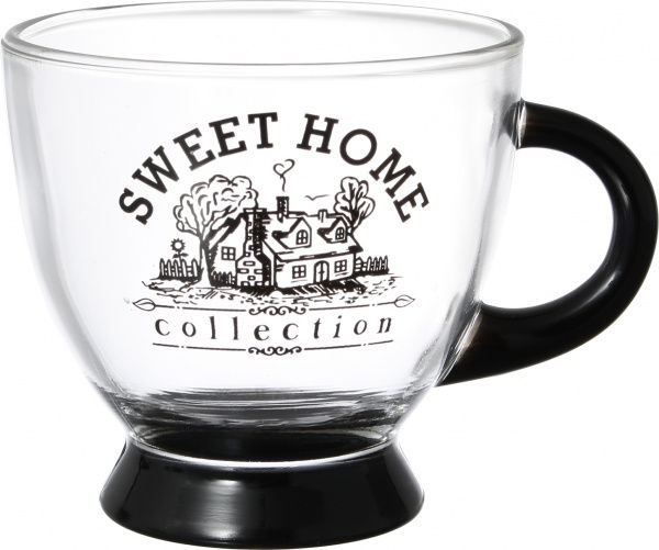 Чашка с блюдцем Sweet Home 230 мл черная Glasmark