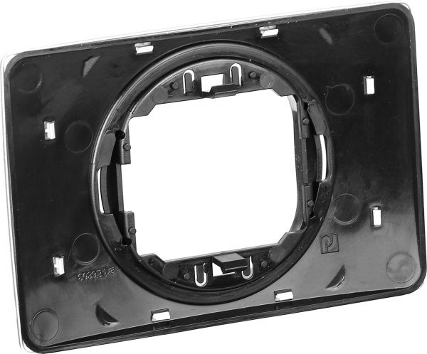 Рамка одноместная Aling-Conel Eon горизонтальная серебристый / черный E6803.S1E