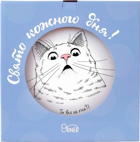 Тарілка мілка Здивований кіт 25 см Orner