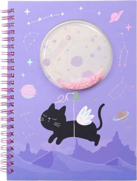Книга для записей на спирали Котик-ангелочек 80 листов А5