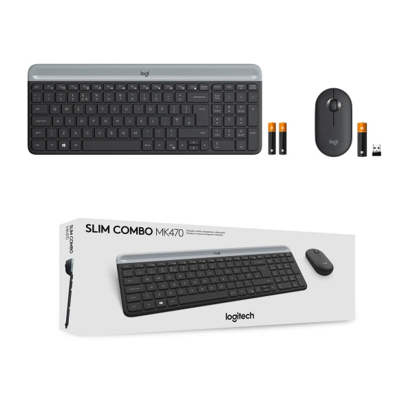Комплект клавіатура та миша Logitech MK470 Slim Wireless Keyboard and Mouse Combo Graphite (L920-009204) 