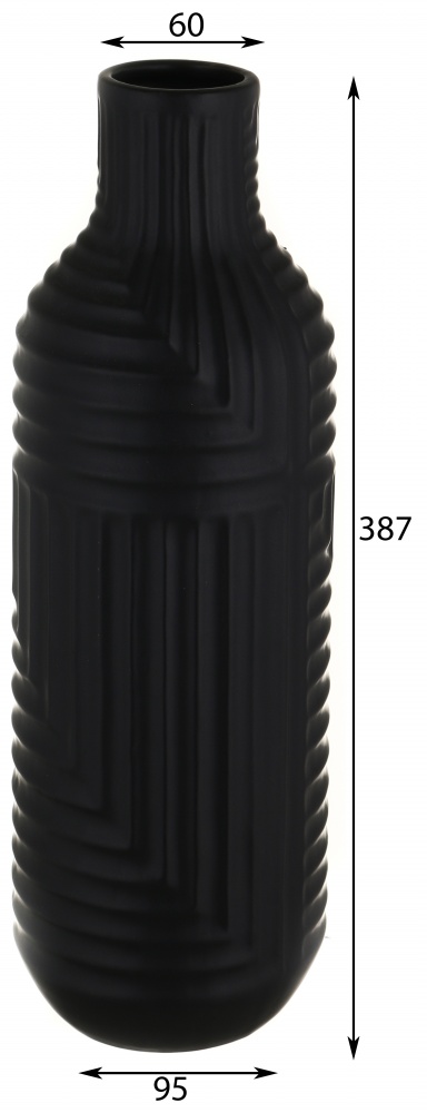 Ваза керамическая Pinsung Ceramics Rooricone 38 см черная матовая PS32931