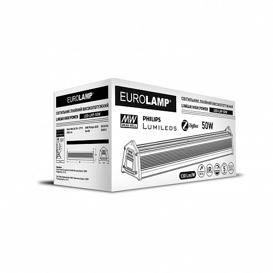 Світильник світлодіодний Eurolamp 50 Вт чорний LED-LHP-50W