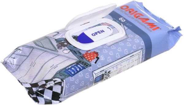 Вологі серветки Origami для прибирання з клапаном в асортименті 60 шт./уп.