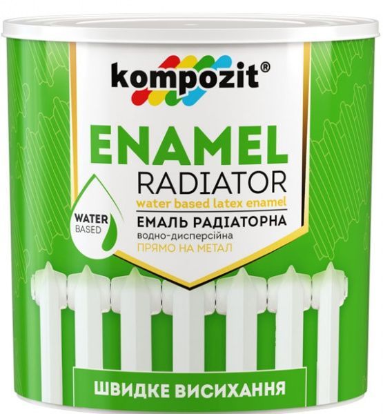 Емаль Kompozit акрилова для радіаторів білий глибокий мат 0,75л