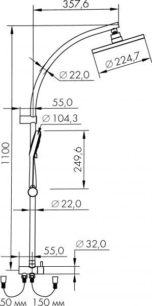 Душова система Scandispa Edda