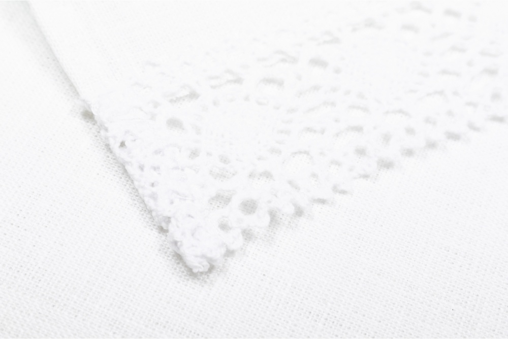 Полотенце пасхальное с кружевом Пасхальные яйца 40x75 см белый с золотым