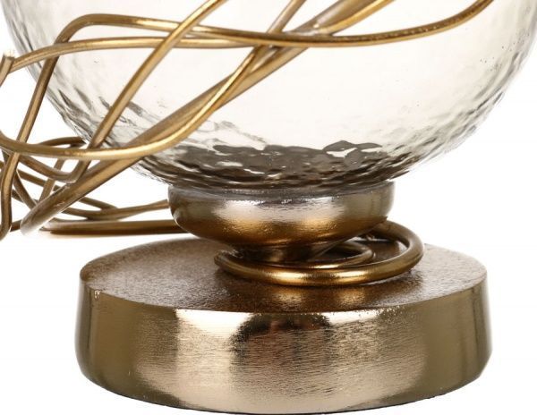 Ваза стеклянная серо-золотая 24x34 см PANACHE