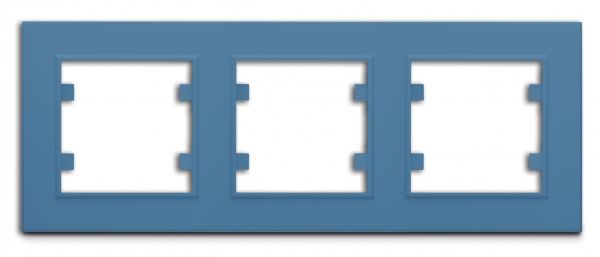 Рамка трехместная Makel Karea горизонтальная синий