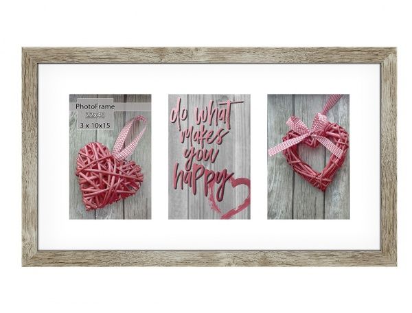 Фоторамка з паспарту SvitArt FKP-3-1913-1B 10x15 см дерево світле 