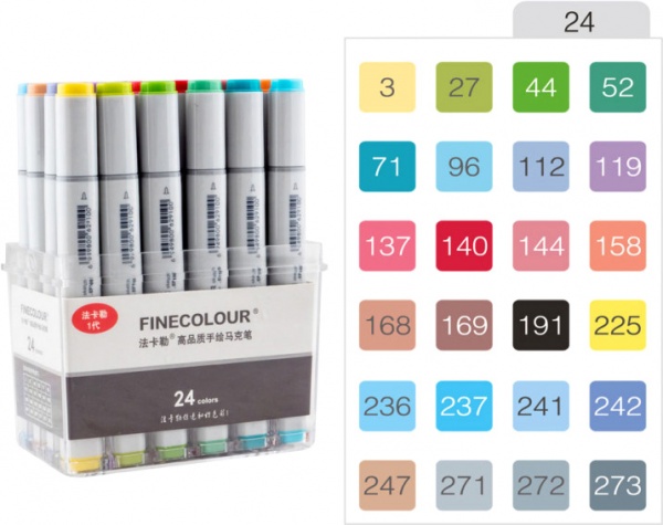 Набор двусторонних маркеров FINECOLOUR Sketchmarker 24 цвета EF100-TB24 разноцветный 