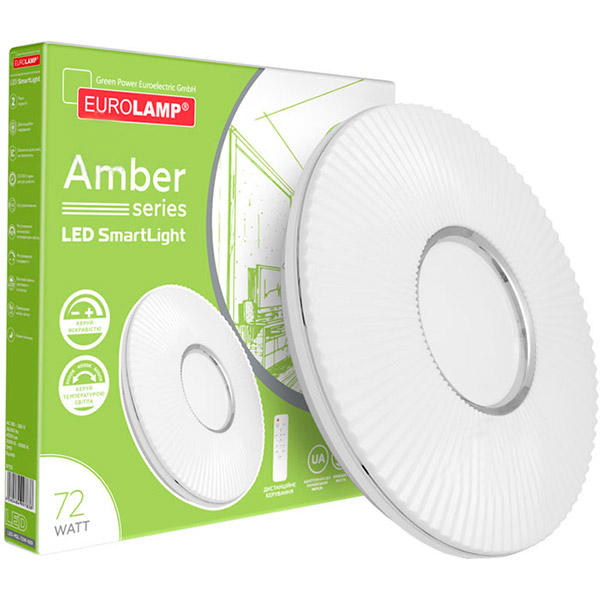 Світильник світлодіодний Eurolamp Amber N29 з пультом ДК 72 Вт білий 3000-6500 К 