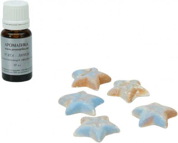 Аромакомпозиция Ароматика М'ята та лимон із керамічними зірочками 10 мл 