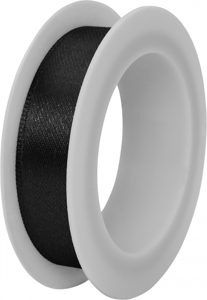 Стрічка декоративна STEWO Satin spool black 1,5 см 3 м чорний 