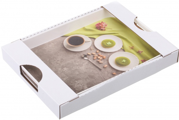 Таця прямокутна з ручками Green Tea 25,5x35,5x3,8 см сіра Albayrak