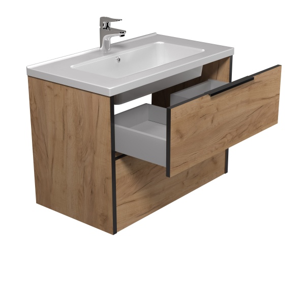 Тумба подвесная Мойдодыр Line Craft 80-А с умывальником Rodeo 80