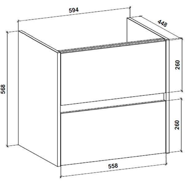 Тумба підвісна Water House Preference N2 70 МДФ білий глянець під умивальник Амальфі 70