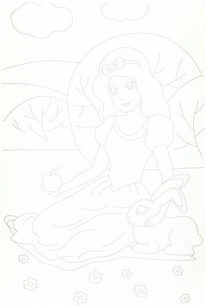 Холст на картоне с контуром Сказочные герои № 1 Rosa Talent 