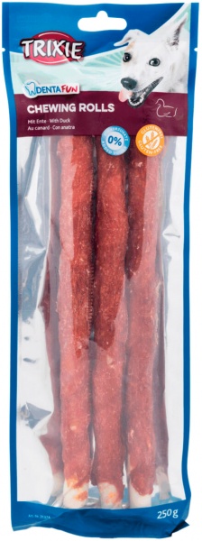 Лакомство Trixie палочка для чистки зубов Denta Fun натуральная кожа 28 см 250 г 3 шт 31374