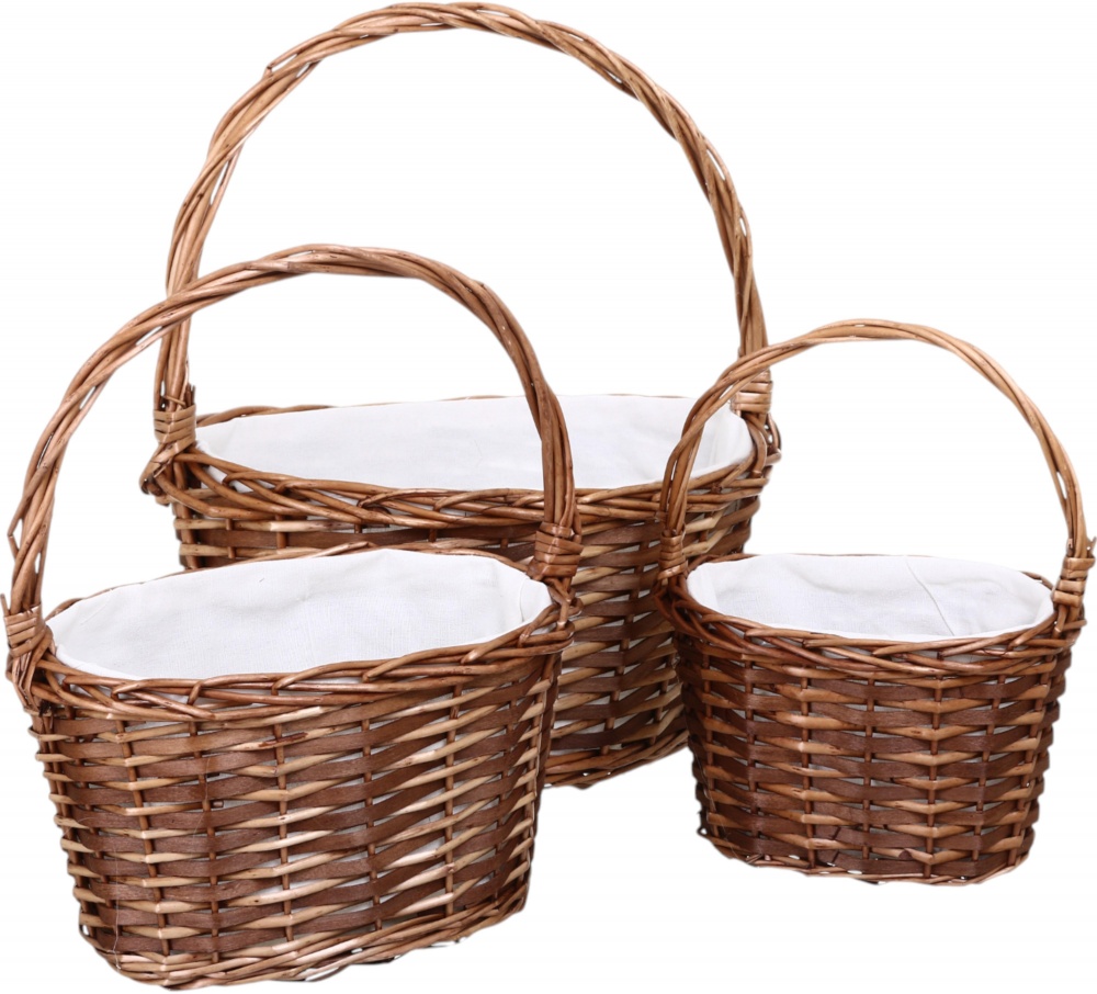 Кошик плетений з текстилем 38х27х20/44 см RL24-55T-1