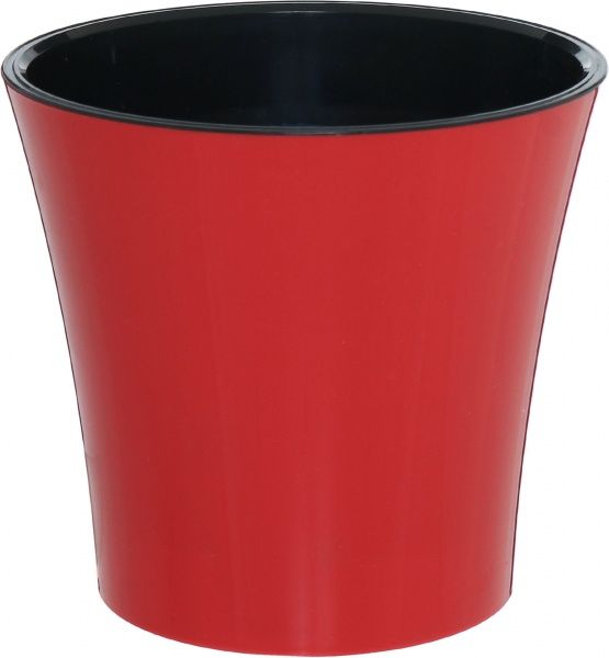 Горщик пластиковий Santino Арте круглий 3,5л червоний/чорний 