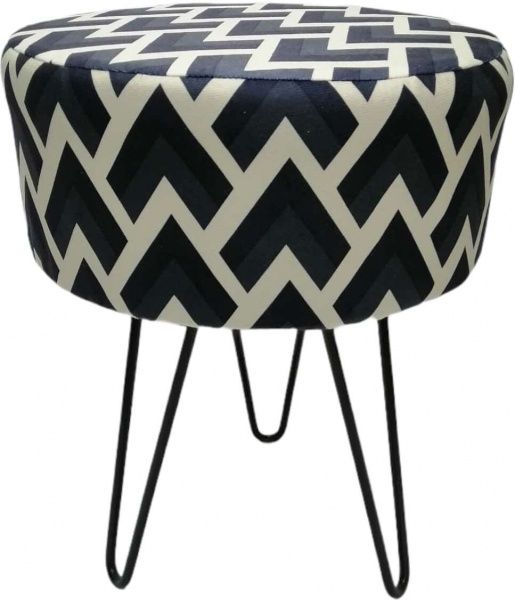 Пуф Марбет Burro Metal Олімп 21 із принтом синій 