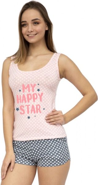 Пижама женская Roksana Stars 708/16053 р. XL розовый с белым 