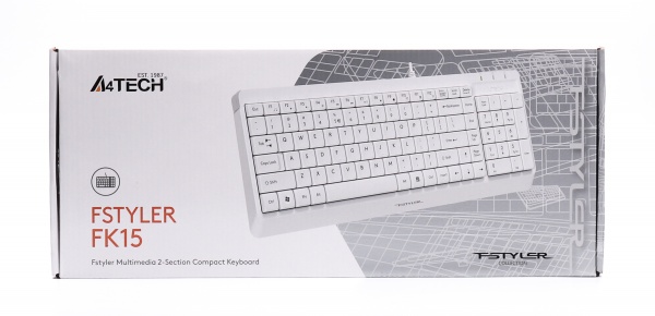 Клавиатура A4Tech FK15 (White) (FK15 (White)) Fstyler Wired Keyboard USB white 