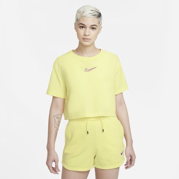 Футболка Nike W NSW CROP TEE PRNT DJ4125-712 р. M жовтий