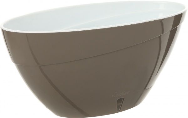 Горщик пластиковий Santino Calipso овальний 7,2л димчастий/білий 