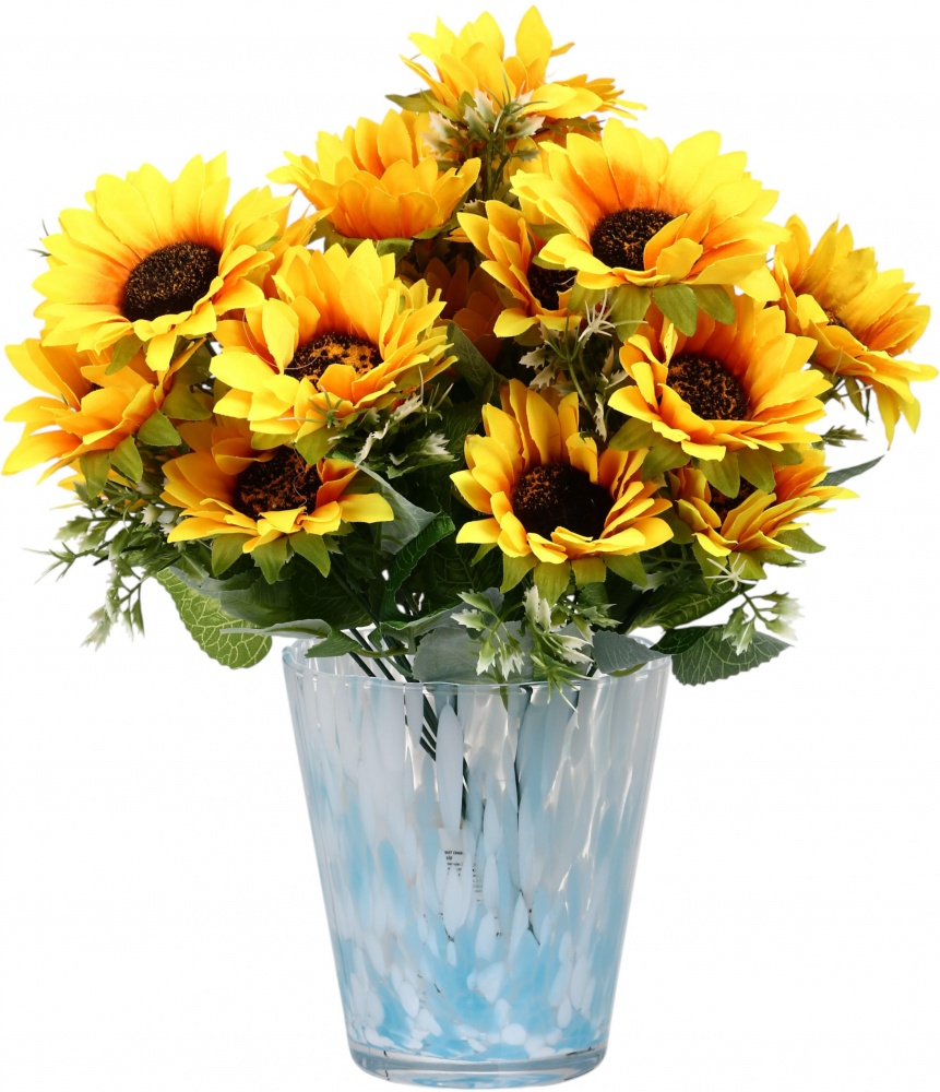 Ваза скляна Wrzesniak Glassworks Confetti 16 см блакитна 27-1061C