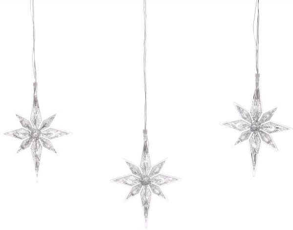 Электрогирлянда-штора внешняя встроенный светодиод (LED) 60 ламп 2,5м Звезды 6 PVCFIG-15-0043