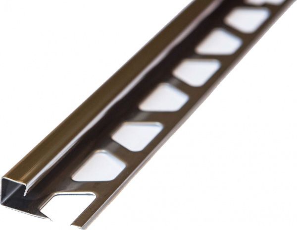 Профиль квадратный угол нержавеющая сталь 10 мм 2,7 м серебро глянец 