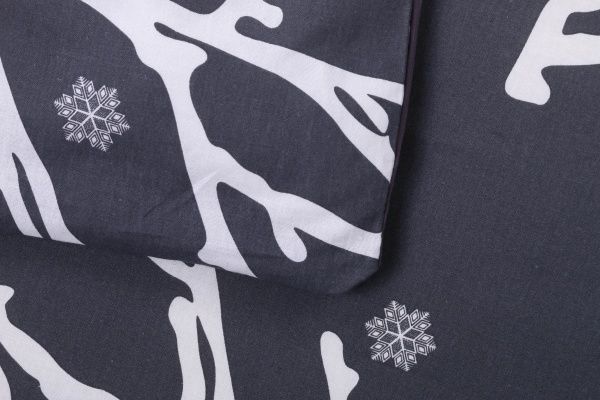 Комплект постельного белья Веточка 1,5 серый с рисунком Rigel 