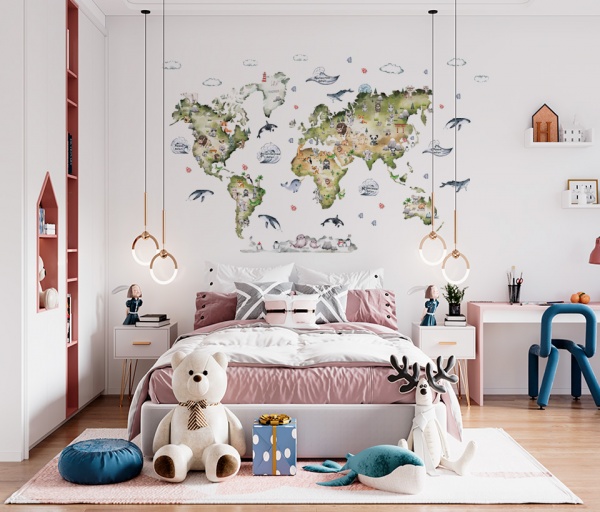 Наліпка Lipastick Дитяча мапа UA з тваринами 200x120 см