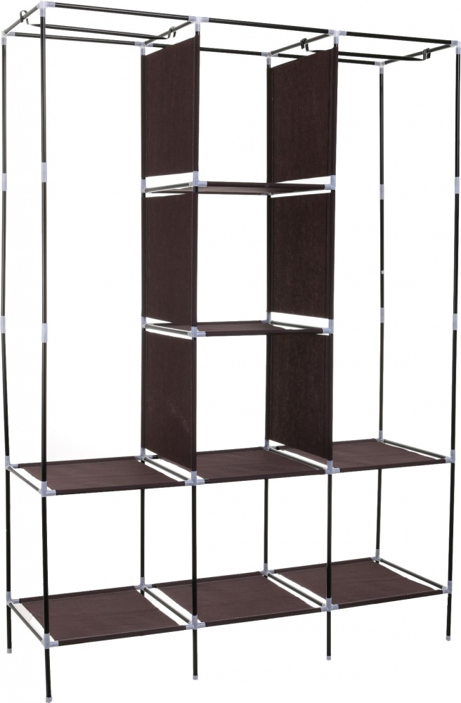 Тканевый шкаф LUNA HOME BROWNY с карманами 1720х1280х450 мм коричневый